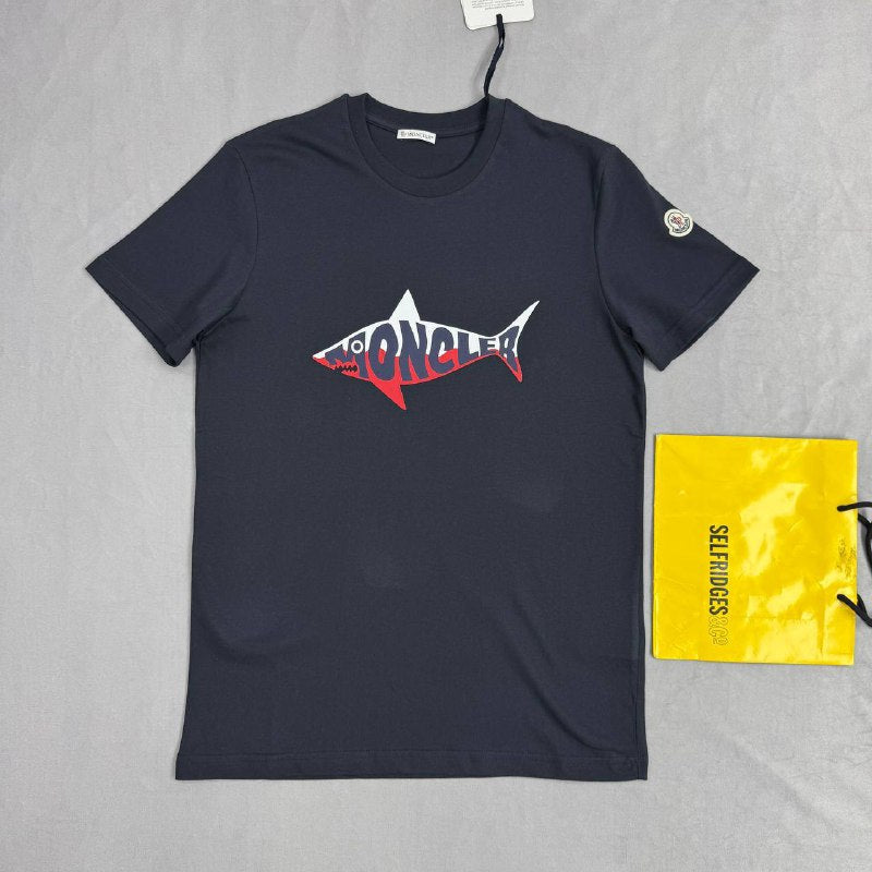 Moncler Shark Logo Men's Luxury Graphic T-Shirt AAA Quality Reps UK