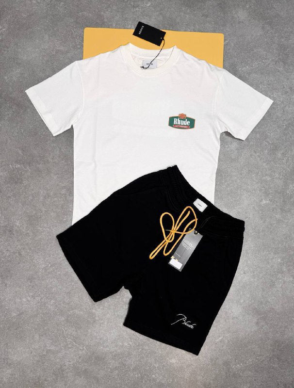 Rhude Luxury Streetwear Graphic Tee & Shorts Set AAA Quality Reps UK