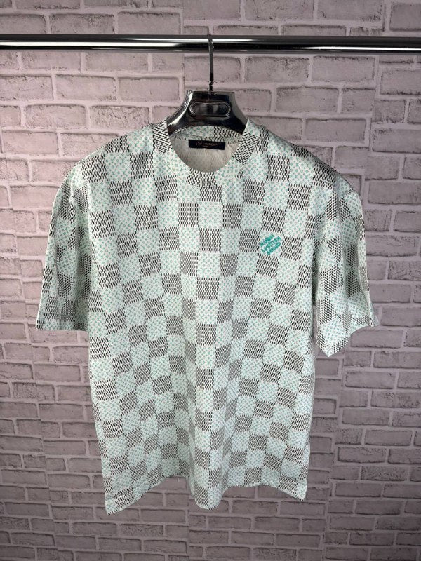 Louis Vuitton Printed Cotton Damier Monogram T-Shirt AAA Quality Reps UK
