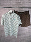 Louis Vuitton Damier T-Shirt & Swim Shorts Set AAA Quality Reps UK
