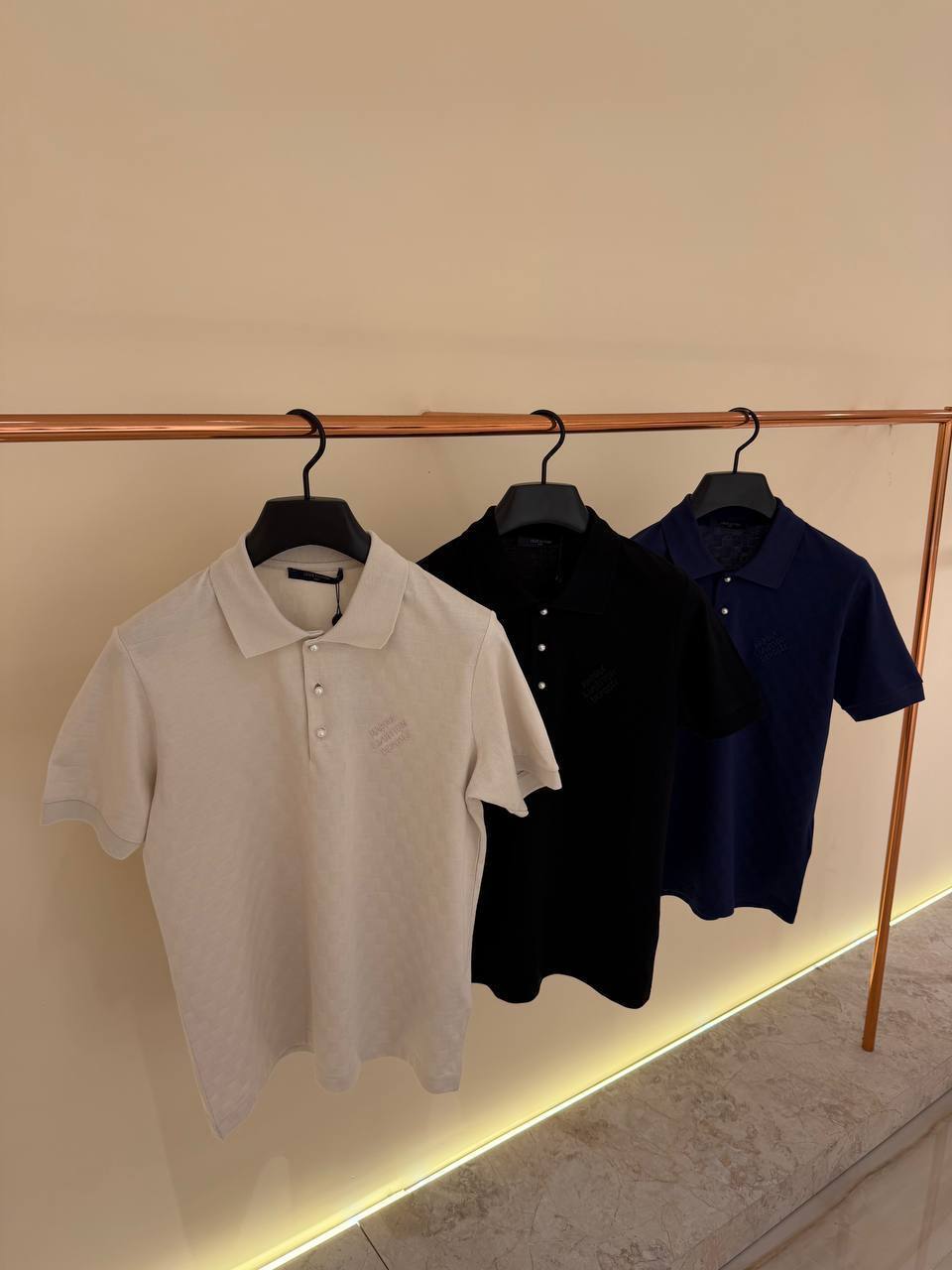 Louis Vuitton Damier Signature Cotton Piqué Polo Shirt UK Reps AAA Quality