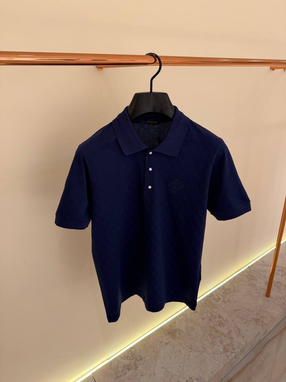Louis Vuitton Damier Signature Cotton Piqué Polo Shirt UK Reps AAA Quality