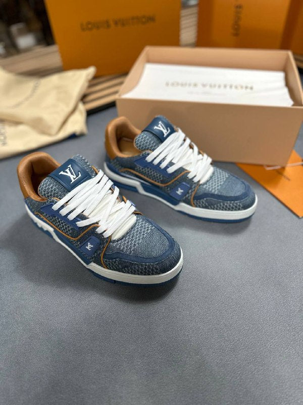 Louis Vuitton LV Trainer Sneaker in Damier 3D Denim UK Reps AAA Quality