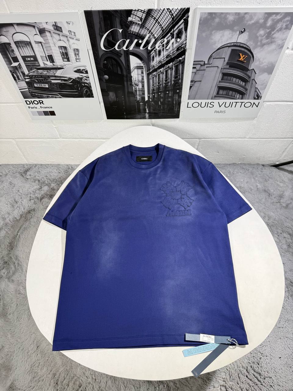 AMIRI Blue MA Quad Appliqué Oversized T-Shirt UK Reps AAA Quality