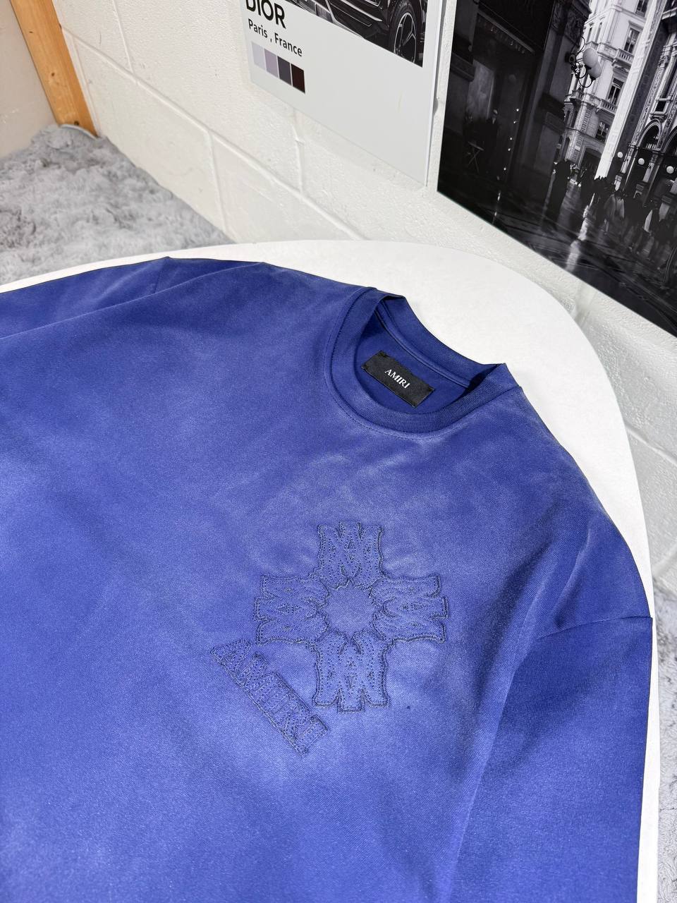 AMIRI Blue MA Quad Appliqué Oversized T-Shirt UK Reps AAA Quality