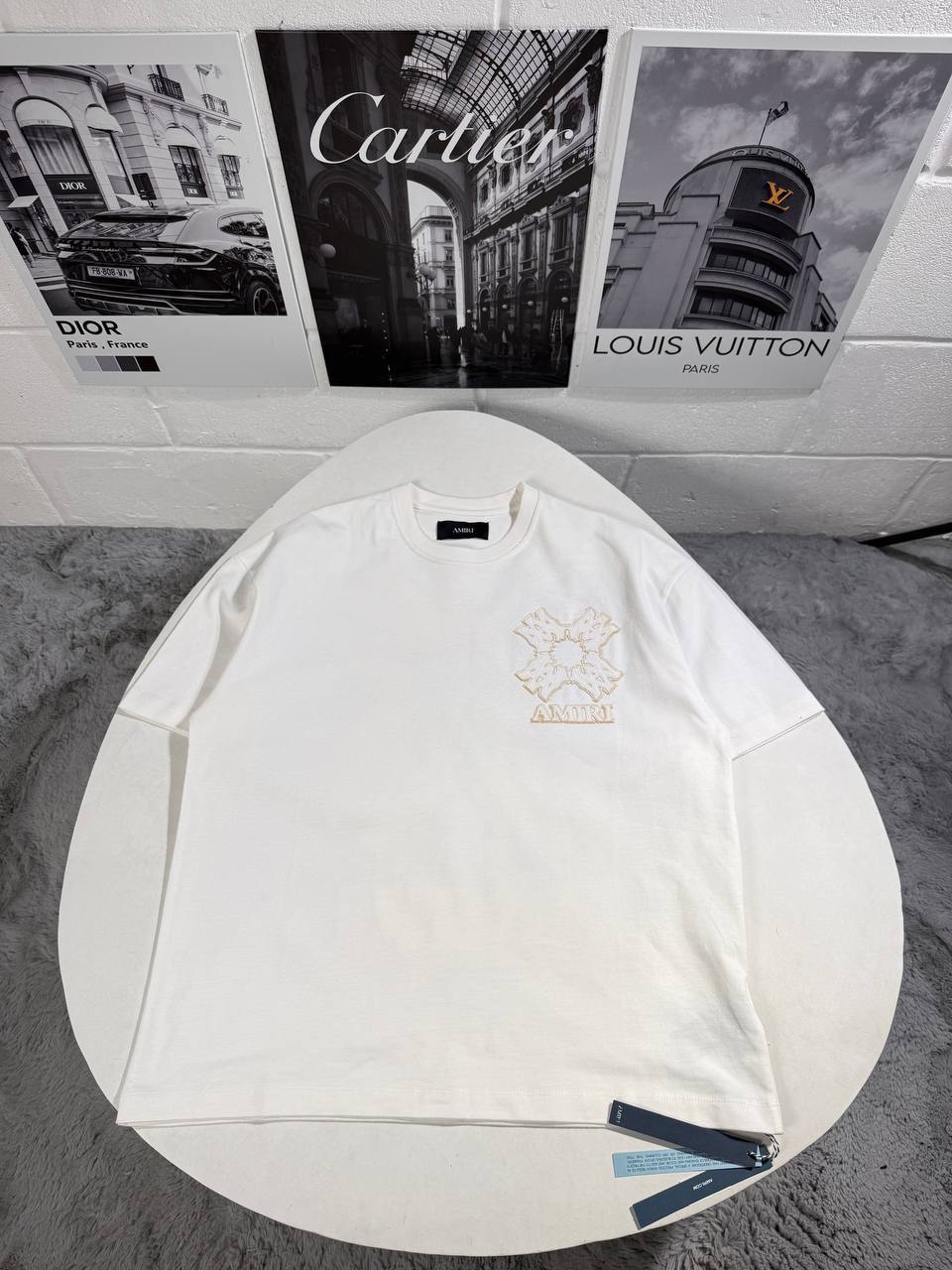 AMIRI Blue MA Quad Appliqué Oversized T-Shirt UK Reps AAA Quality