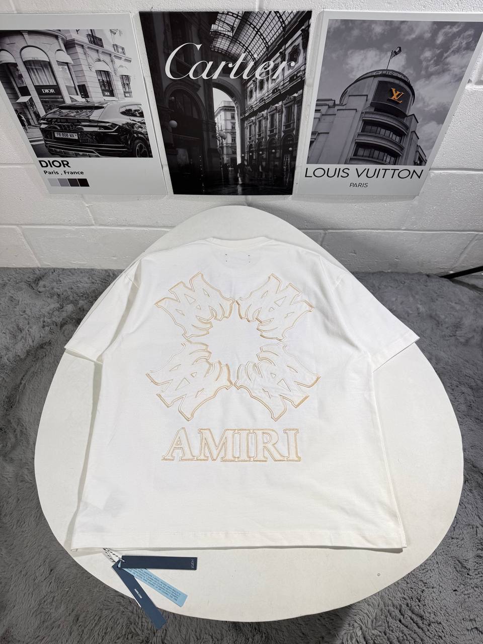 AMIRI Blue MA Quad Appliqué Oversized T-Shirt UK Reps AAA Quality