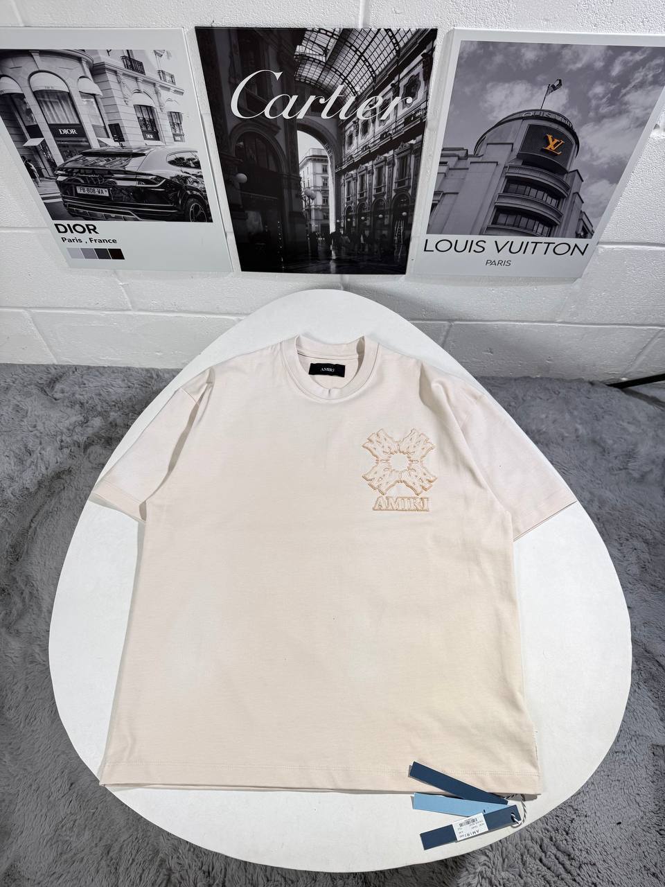 AMIRI Blue MA Quad Appliqué Oversized T-Shirt UK Reps AAA Quality