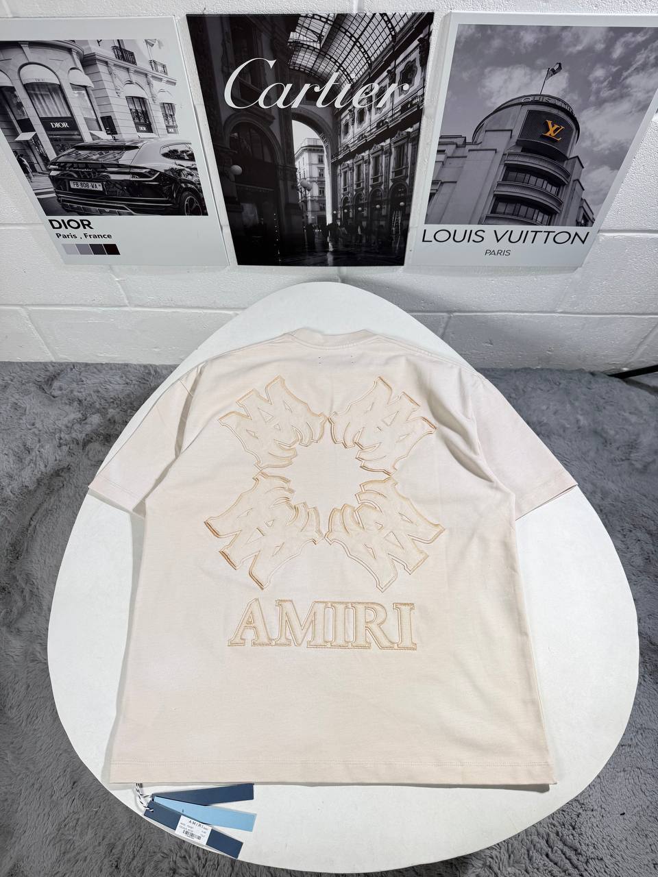 AMIRI Blue MA Quad Appliqué Oversized T-Shirt UK Reps AAA Quality