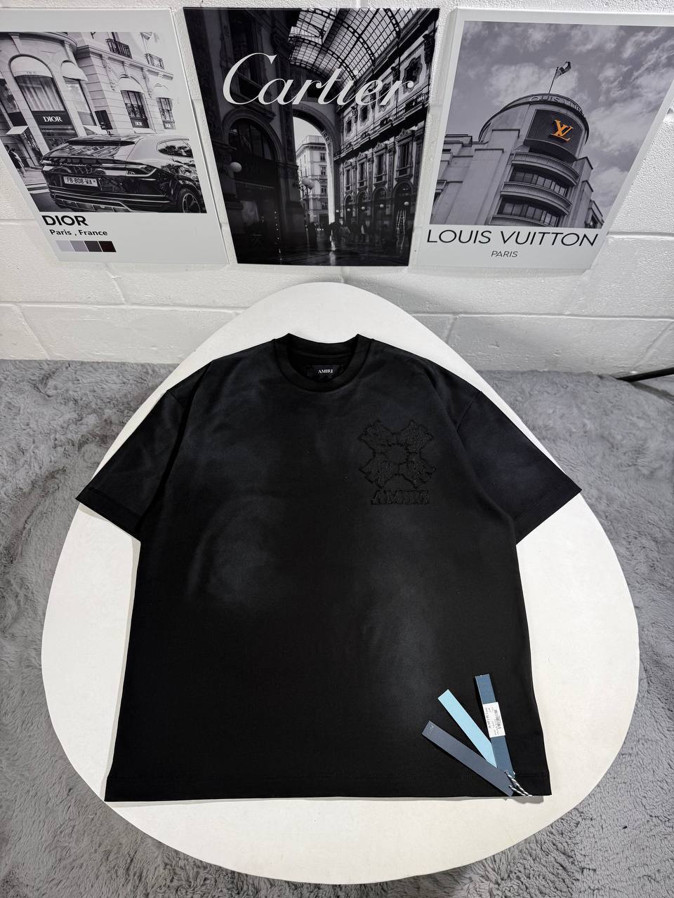 AMIRI Blue MA Quad Appliqué Oversized T-Shirt UK Reps AAA Quality