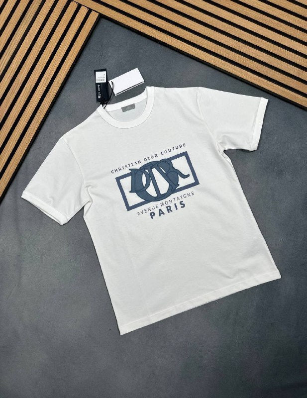 Christian Dior Couture Avenue Montaigne Paris White Graphic T-Shirt AAA Quality Reps UK