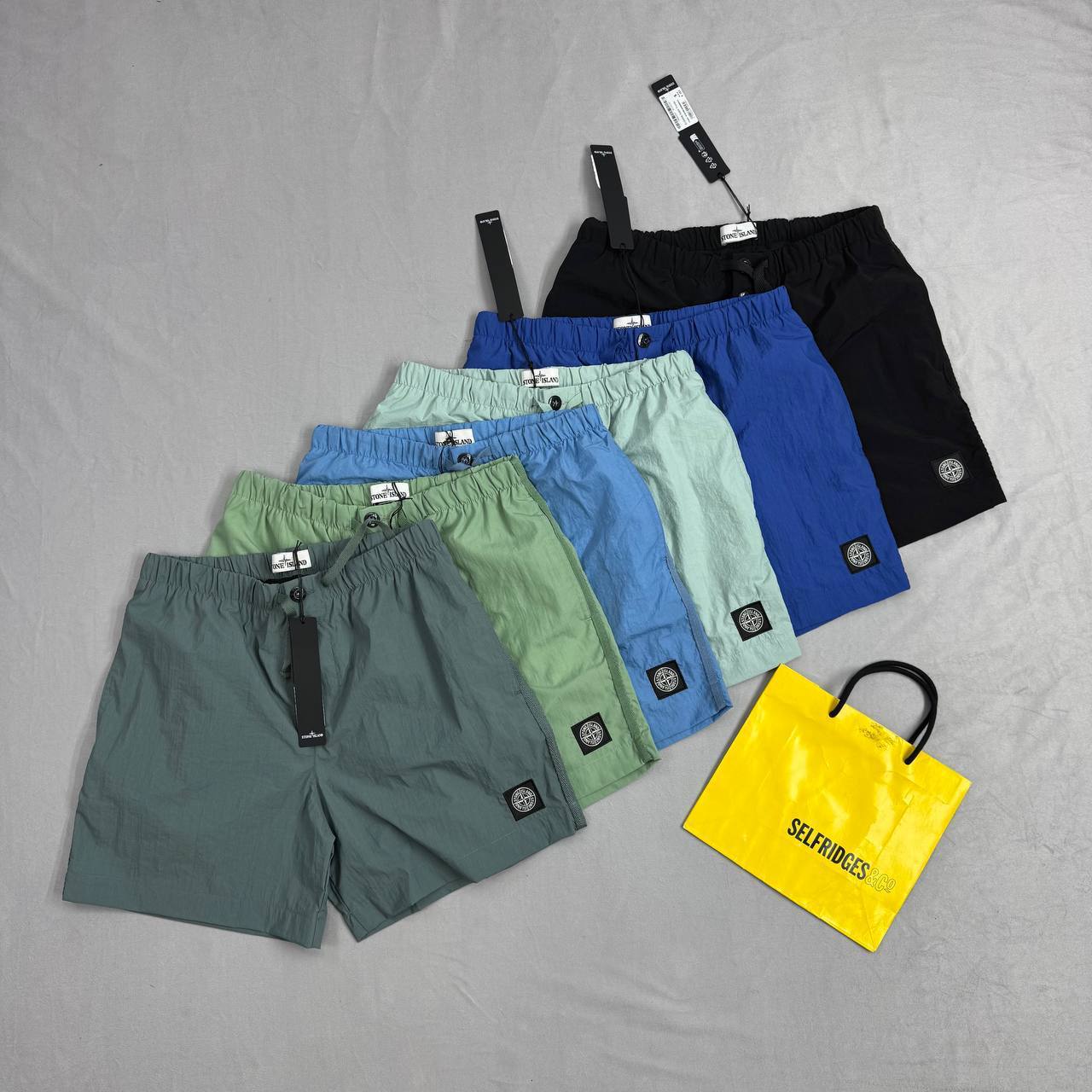 Stone Island Men's Luxury Garment-Dyed Engineered T-Shirt and Nylon Shorts Set AAA Quality Reps UK