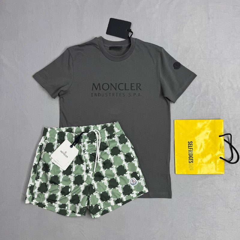 Moncler Industries S.p.A. Men's Luxury T-Shirt and Swim Shorts Set AAA Quality Reps UK