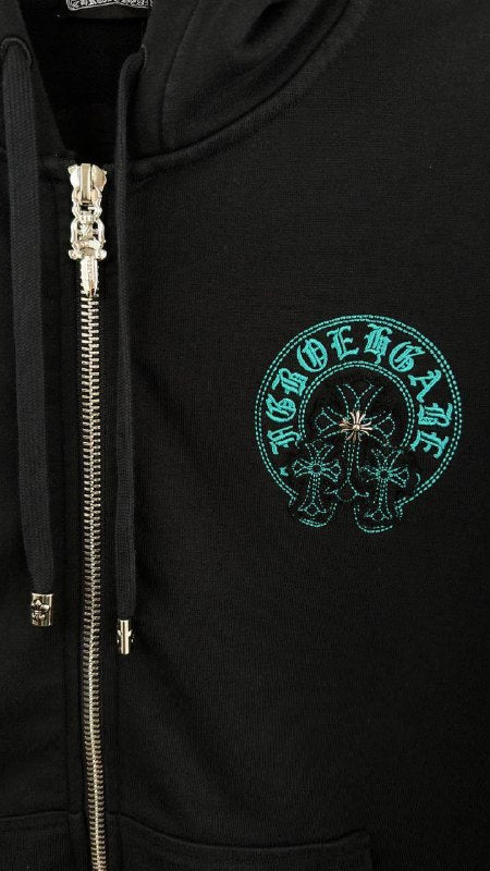 Chrome Hearts Horseshoe Logo Zip-Up Hoodie UK Reps AAA Quality