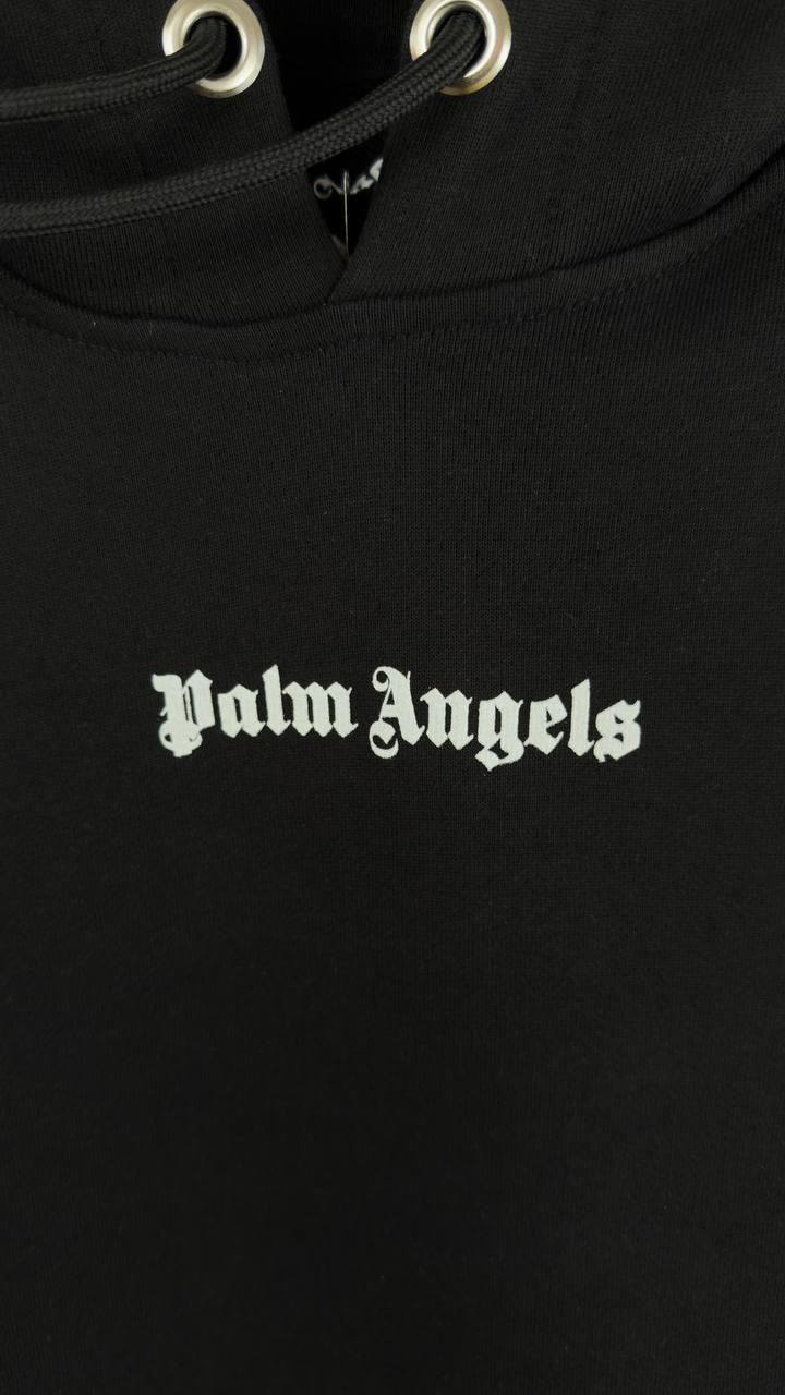 Palm Angels Logo Cotton Fleece Hoodie UK Reps AAA Quality