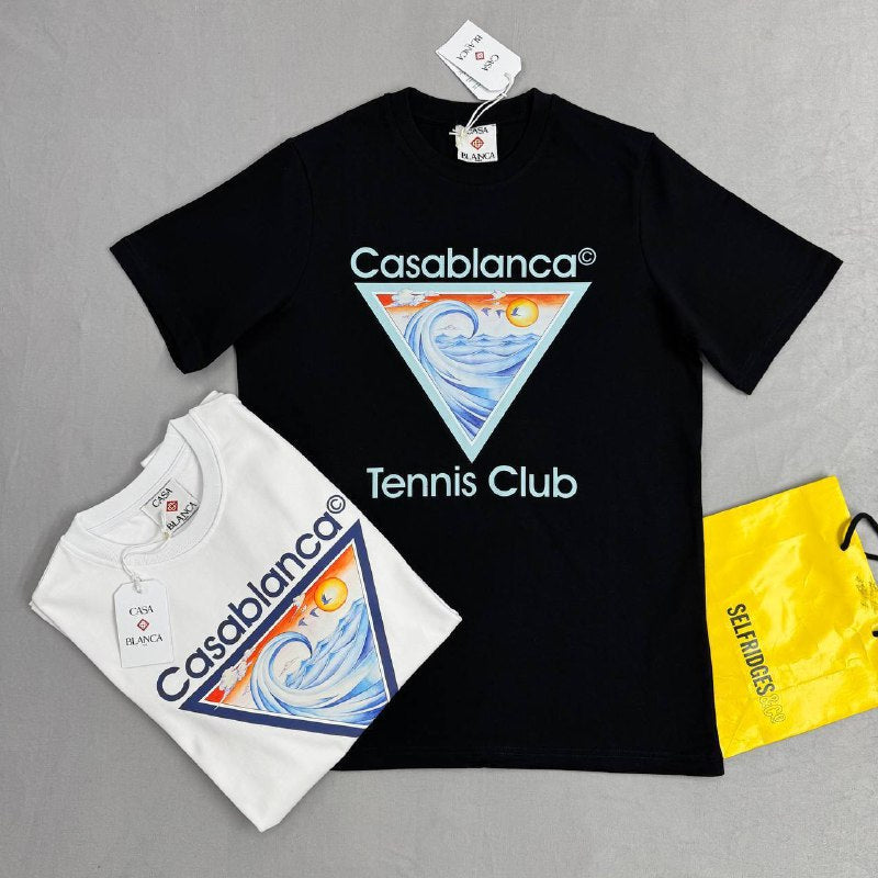 Casablanca Men's Luxury Tennis Club Wave Graphic T-Shirts AAA Quality Reps UK