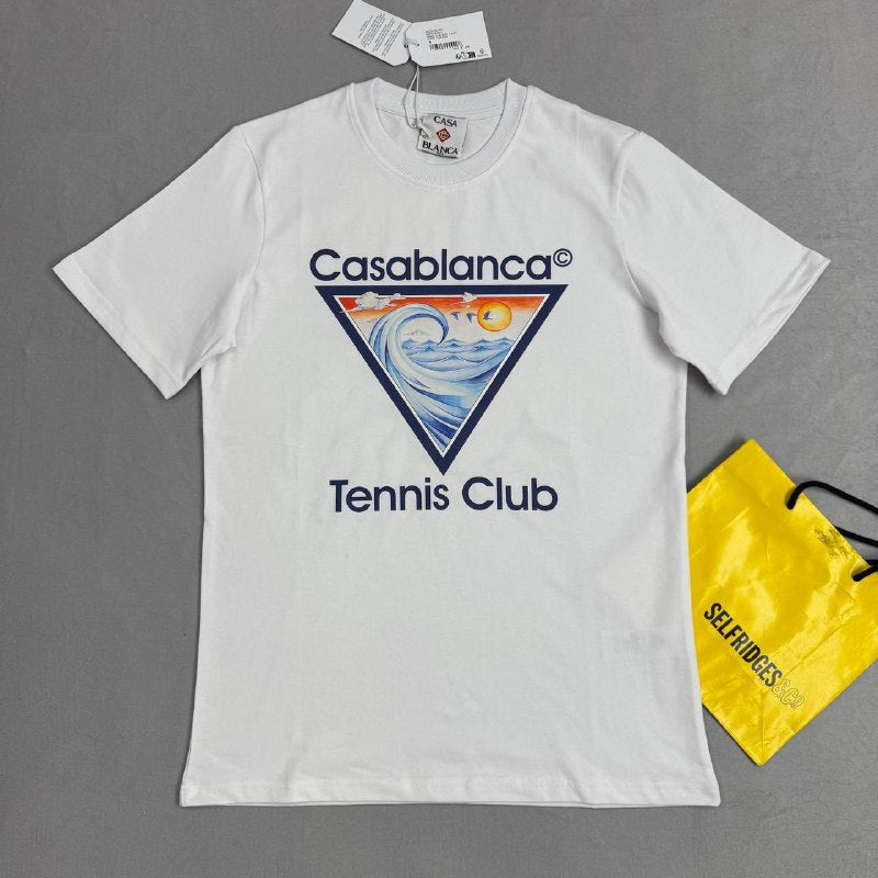 Casablanca Men's Luxury Tennis Club Wave Graphic T-Shirts AAA Quality Reps UK