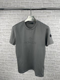Moncler Men's Luxury Embroidered Logo Crewneck Grey T-Shirt AAA Quality Reps UK