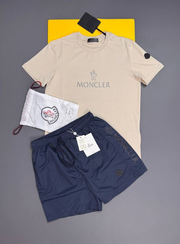 Moncler Men's Luxury Tee and Swim Shorts Summer Set AAA Quality Reps UK