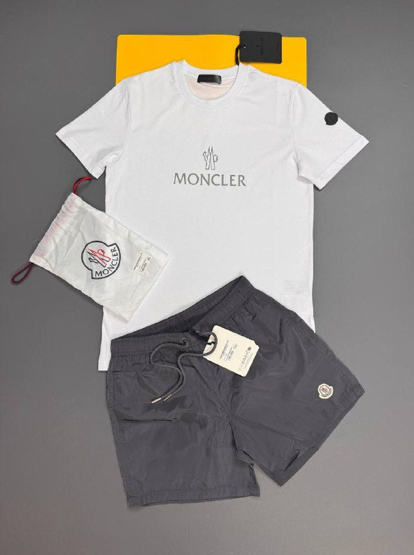 Moncler Men's Luxury Tee and Swim Shorts Summer Set AAA Quality Reps UK