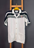 Casablanca Men's Luxury Tennis Stripe Crochet Knit Shirt AAA Quality Reps UK