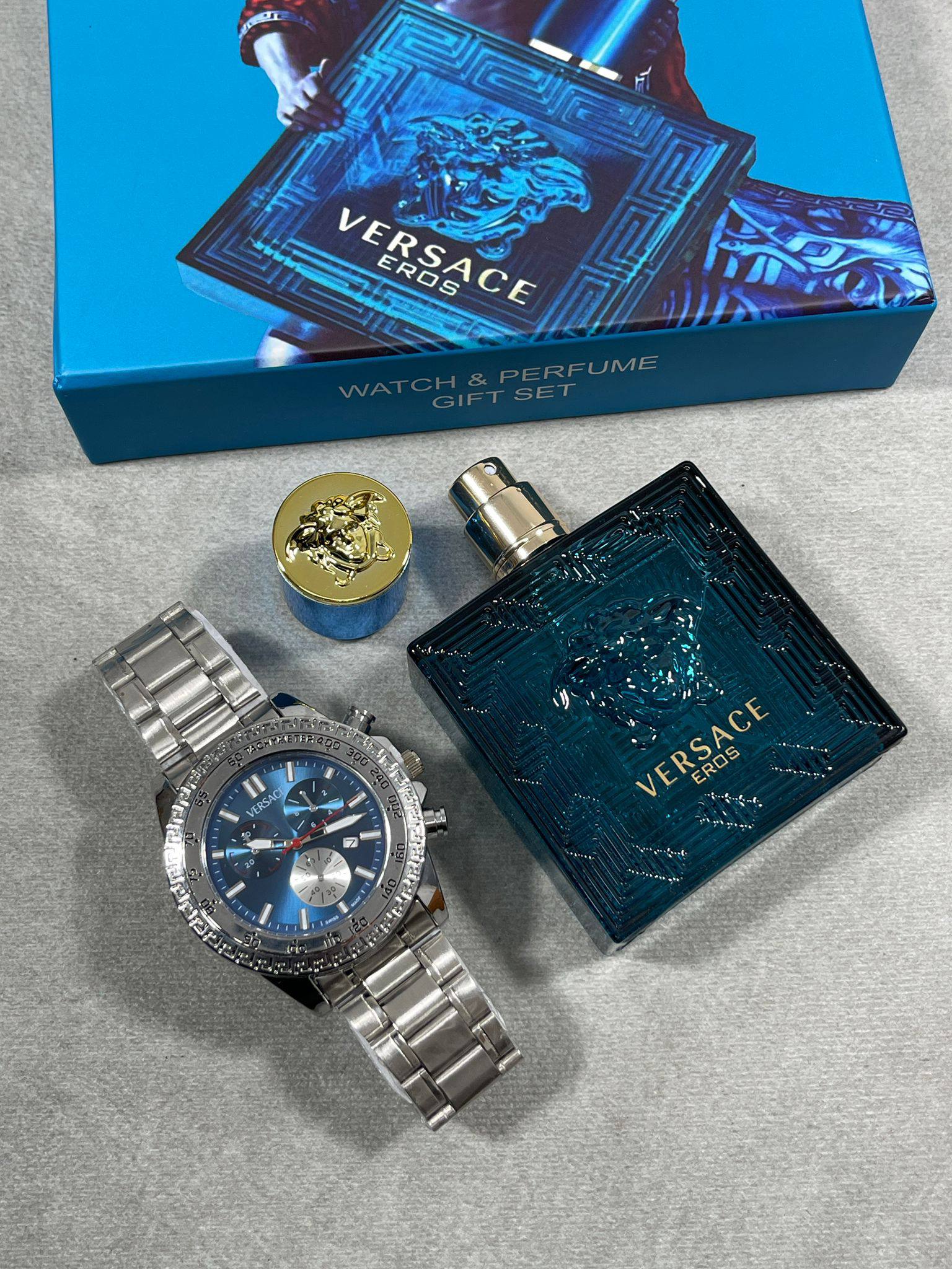 Versace Eros Watch & Perfume Gift Set UK Reps AAA Quality