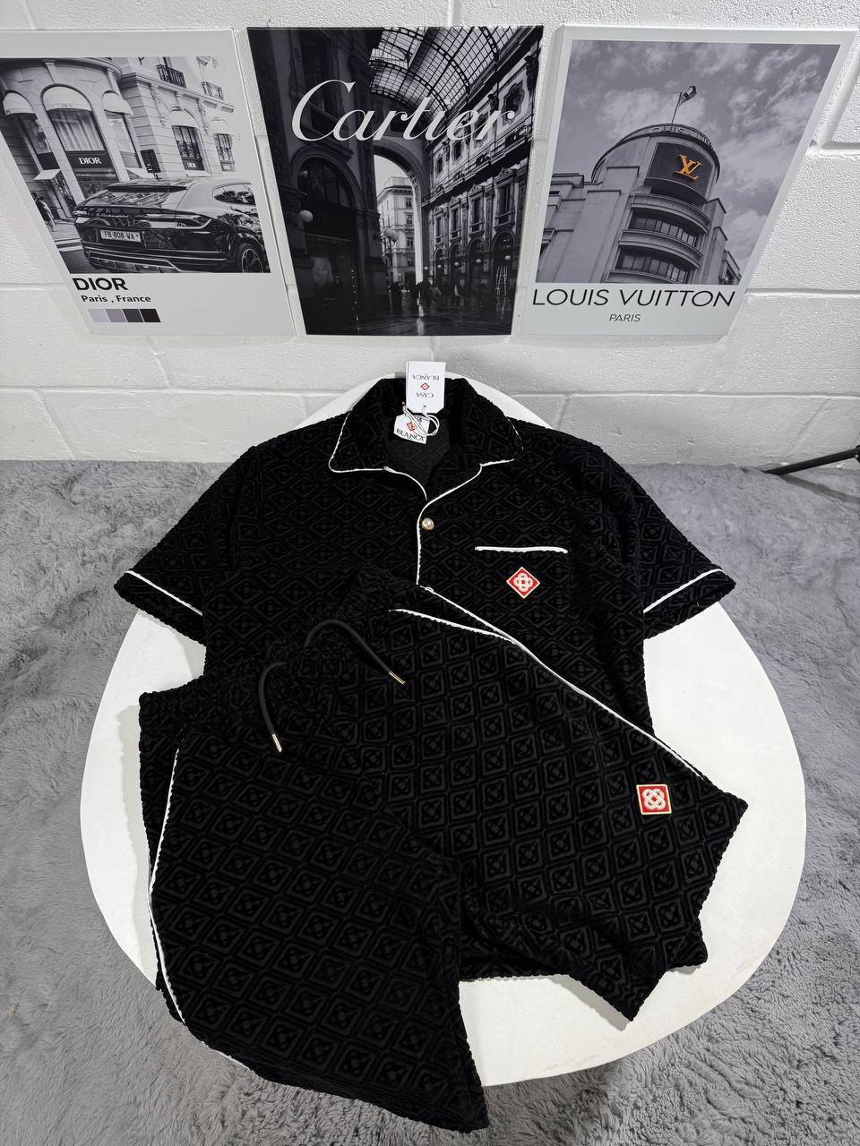Casablanca Monogram Jacquard Towelling Short-Sleeve Shirt and Shorts Set UK Reps AAA Quality
