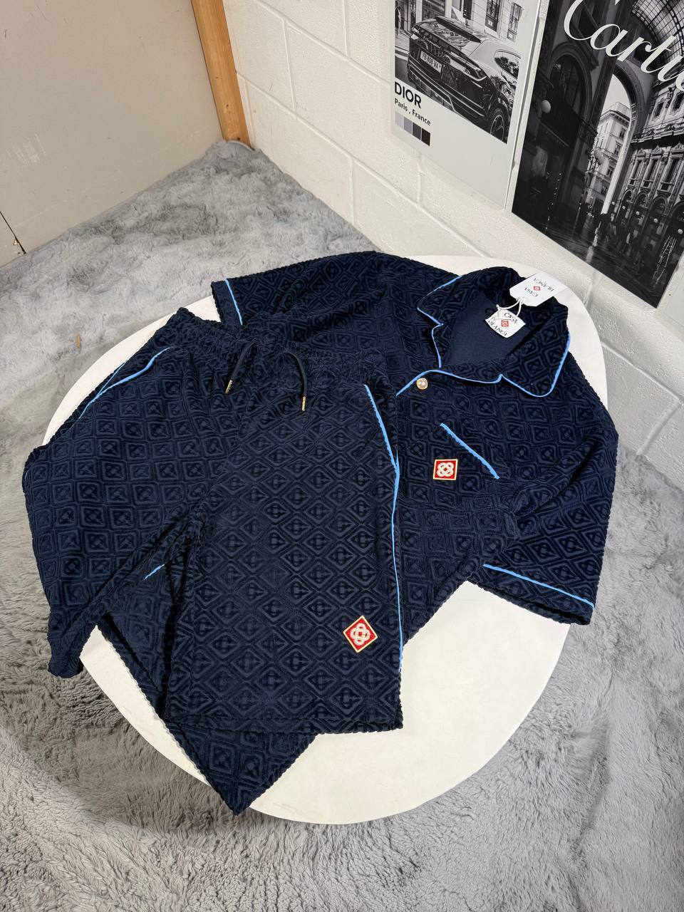 Casablanca Monogram Jacquard Towelling Short-Sleeve Shirt and Shorts Set UK Reps AAA Quality