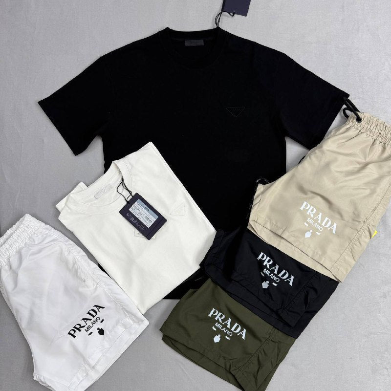 Prada Milano Men's Luxury Casual Summer T-Shirt & Shorts Set AAA Quality Reps UK