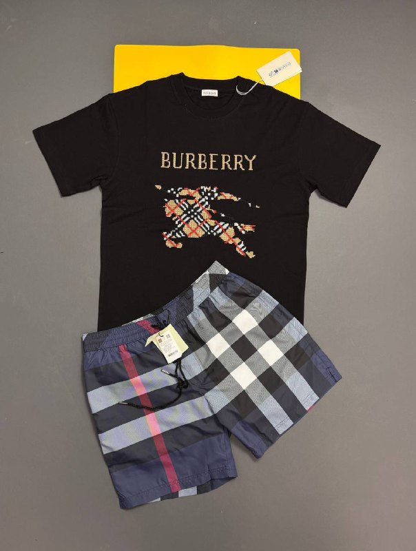 Burberry Vintage Men's Luxury Casual Summer T-Shirts & Shorts Set AAA Quality Reps UK