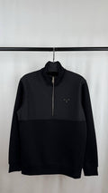 Prada Cotton-Fleece Half-Zipper Sweatshirt with Re-Nylon Details UK AAA Quality
