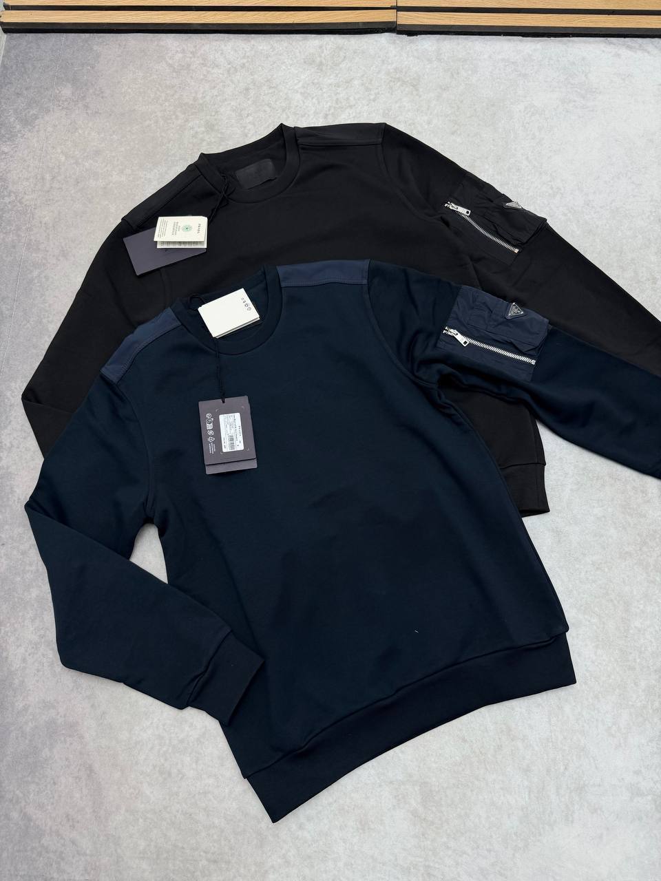 Prada Cotton Fleece and Re-Nylon Sweatshirt UK Reps AAA Quality