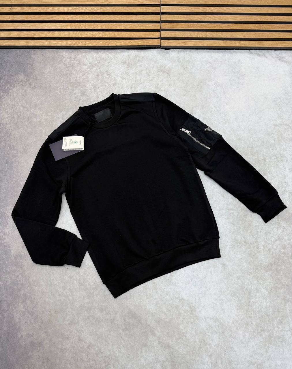 Prada Cotton Fleece and Re-Nylon Sweatshirt UK Reps AAA Quality