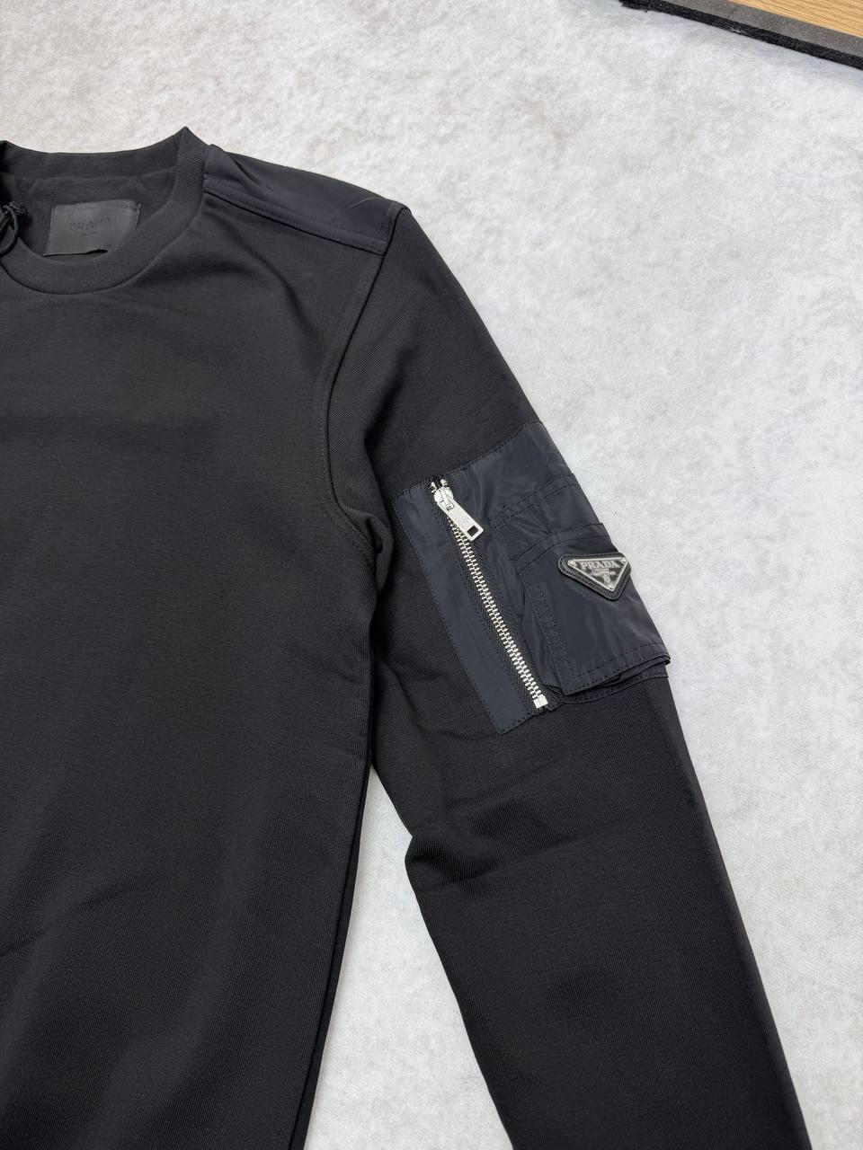 Prada Cotton Fleece and Re-Nylon Sweatshirt UK Reps AAA Quality