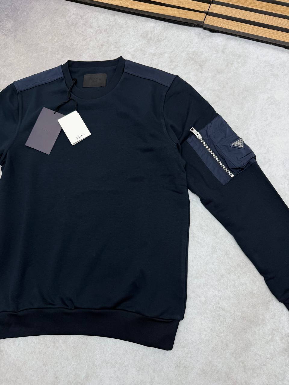 Prada Cotton Fleece and Re-Nylon Sweatshirt UK Reps AAA Quality