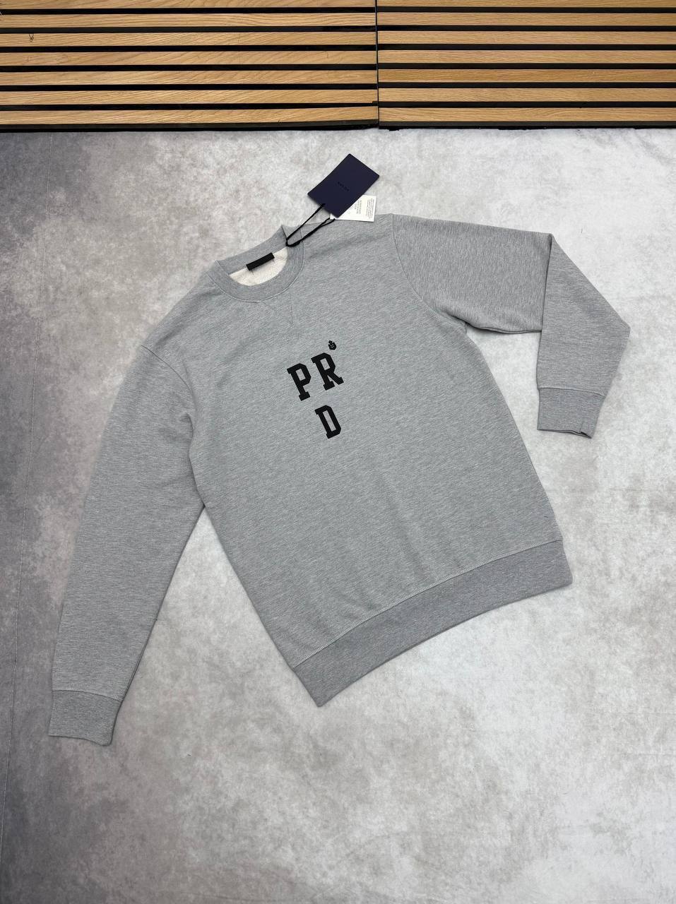 Prada Logo Cotton Fleece Sweatshirt UK Reps AAA Quality