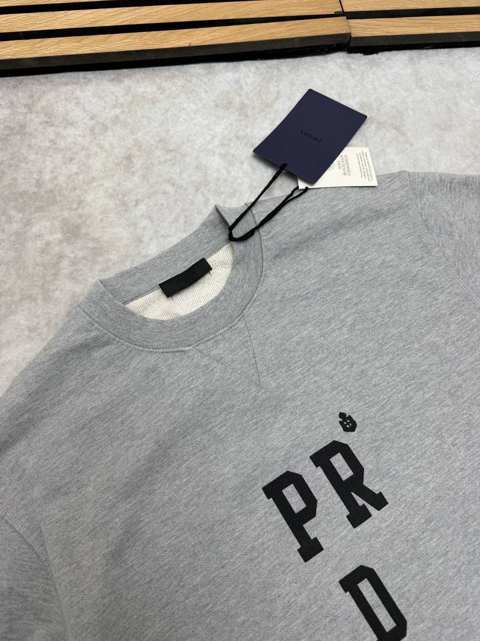 Prada Logo Cotton Fleece Sweatshirt UK Reps AAA Quality