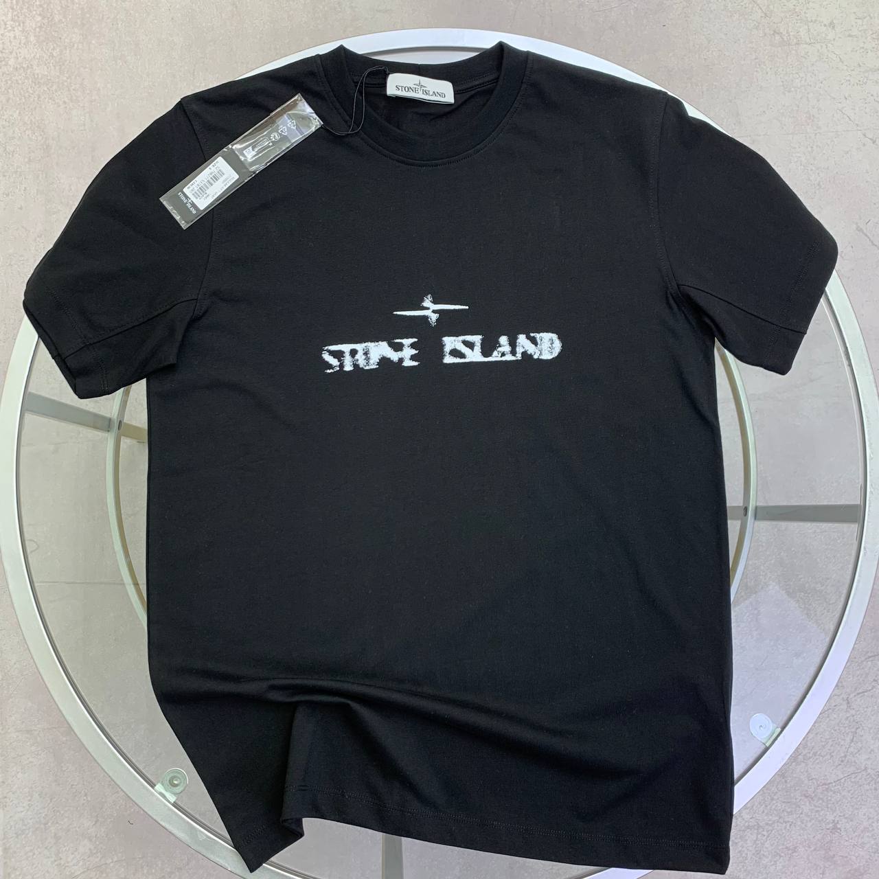 Stone Island Paint-Stroke Compass Logo T-Shirt UK Reps AAA Quality