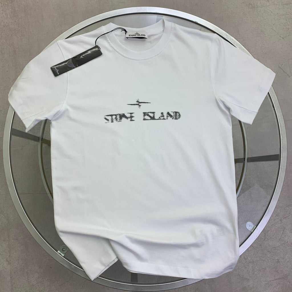 Stone Island Paint-Stroke Compass Logo T-Shirt UK Reps AAA Quality