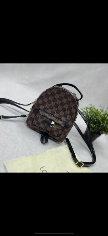 Louis Vuitton Unisex Luxury Damier Ebene Palm Springs Mini Backpack AAA Quality Reps UK