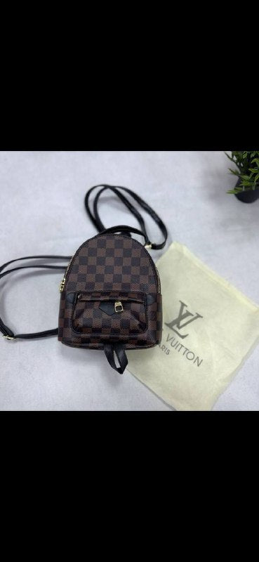 Louis Vuitton Unisex Luxury Damier Ebene Palm Springs Mini Backpack AAA Quality Reps UK