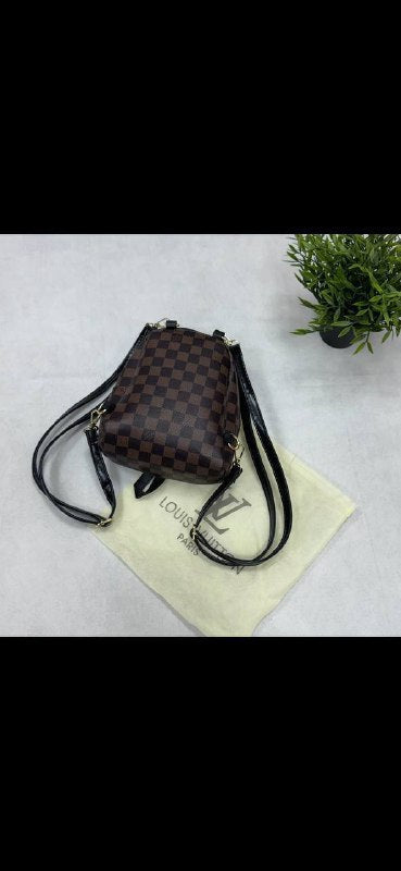 Louis Vuitton Unisex Luxury Damier Ebene Palm Springs Mini Backpack AAA Quality Reps UK