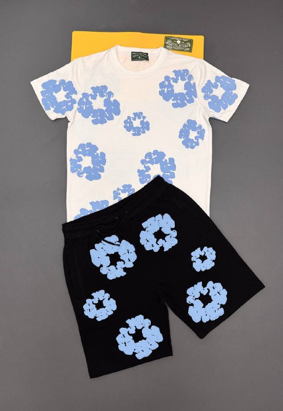 Denim Tears Men's Luxury Cotton Wreath Casual Summer Set AAA Quality Reps UK