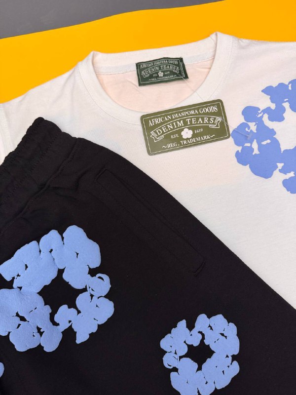 Denim Tears Men's Luxury Cotton Wreath Casual Summer Set AAA Quality Reps UK