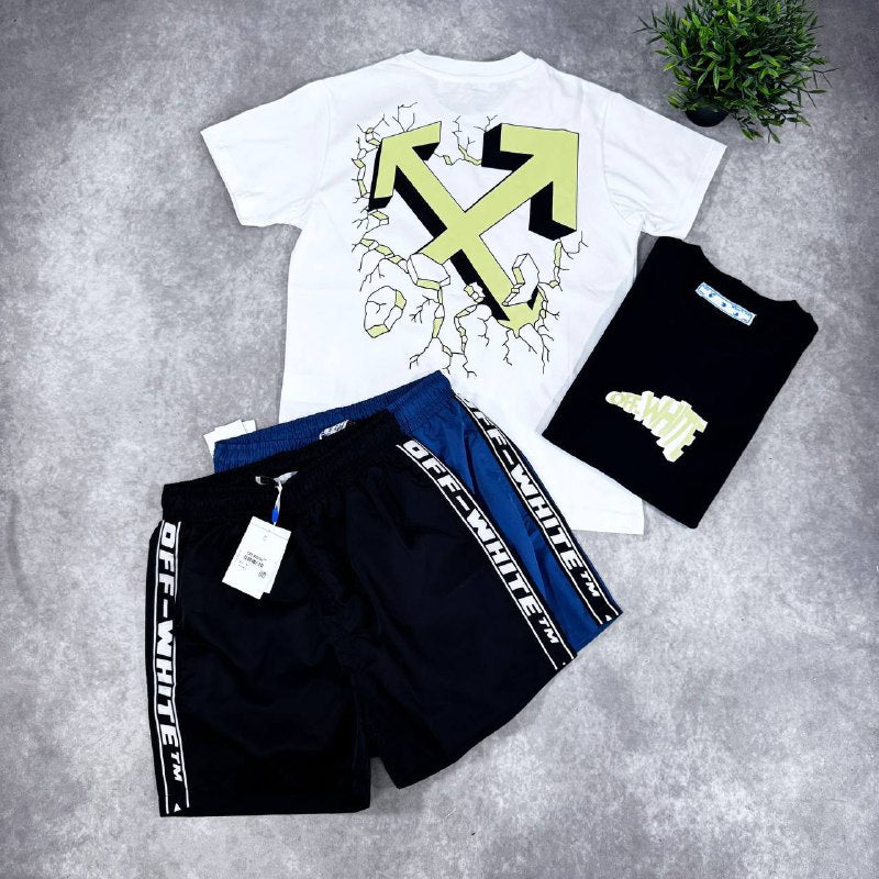 Off-White Men's Luxury Urban T-Shirt & Shorts Set AAA Quality Reps UK