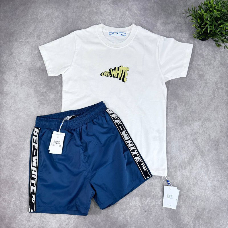 Off-White Men's Luxury Urban T-Shirt & Shorts Set AAA Quality Reps UK