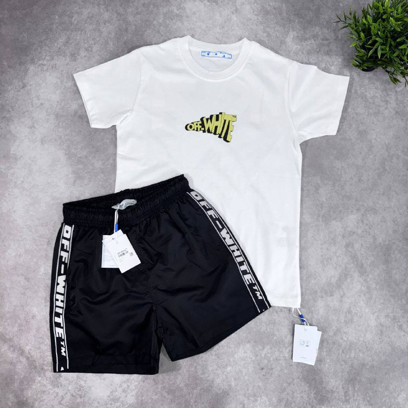 Off-White Men's Luxury Urban T-Shirt & Shorts Set AAA Quality Reps UK