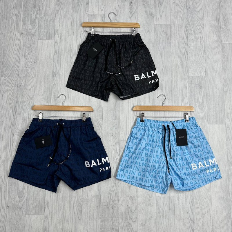 Balmain Men's Luxury Logo Monogram All-Over Print Swim Shorts Collection AAA Quality Reps UK