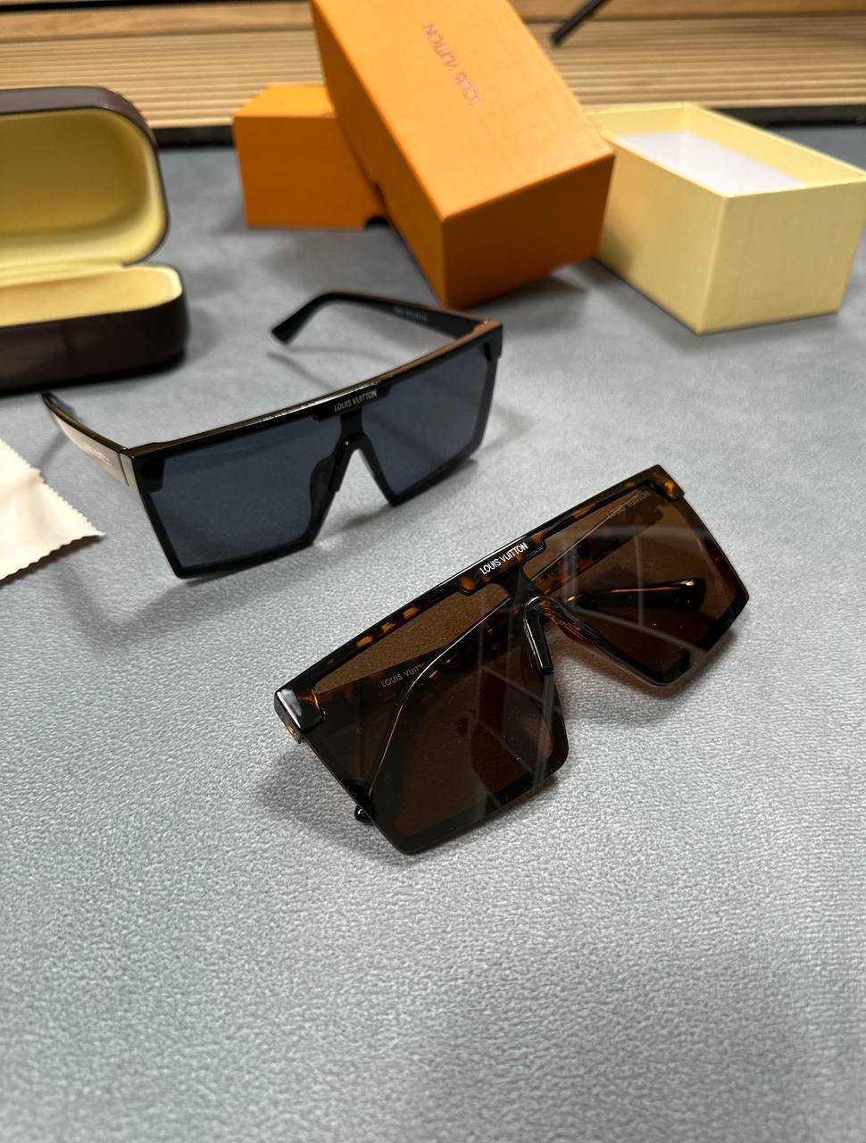 Louis Vuitton Women's Luxury Cyclone Oversized Shield Sunglasses Collection AAA Quality Reps UK