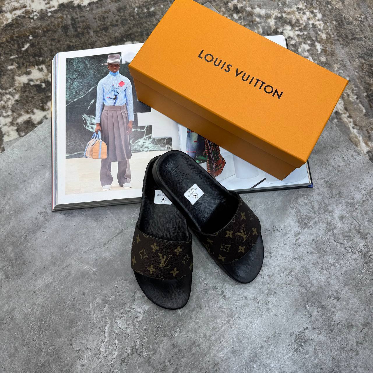Louis Vuitton Waterfront Mule Monogram Slides - Premium Pool Sandals UK reps AAA Quality